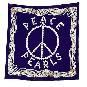 Moschino | Accessories | Moschino Silk Scarf Peace Pearls | Poshmark